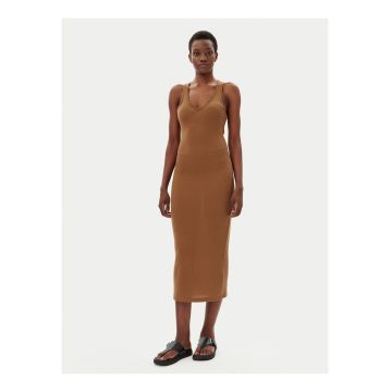 Rochie casual  material sintetic - portocaliu