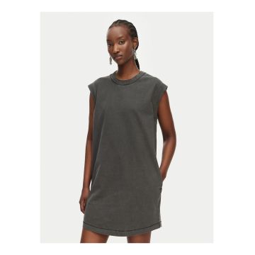 Rochie casual -  neagra - bumbac organic - maneca scurta - croiala lejera -