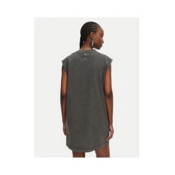 Rochie casual -  neagra - bumbac organic - maneca scurta - croiala lejera -
