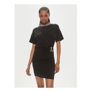 Rochie casual -  neagra - lyocell - maneca scurta -