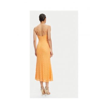 Rochie cocktail  galben - material sintetic -
