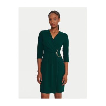 Rochie cocktail -  verde - poliester - fermoar -