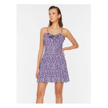 Rochie cu bretele si imprimeu florla -