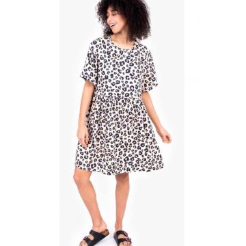 Rochie cu croiala lejera si animal print - 44