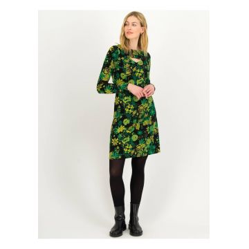 Rochie cu decupaj frontal si model floral -