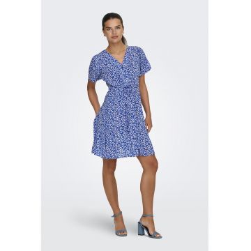 Rochie cu imprimeu floral Evida - Alb/Albastru