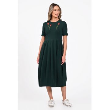 Rochie Dama -  Baloon - tip Lalea - cu Pictura Realizata Manual V392 -