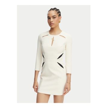 Rochie de cocktail Dama -  bej - maneca lunga - poliester -