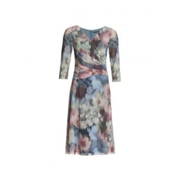 Rochie de cocktail Dama -  Multicolor - 3/4 maneci - floral - poliester