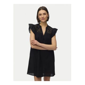 Rochie de cocktail Dama -  neagra - bumbac organic - casual - supradimensionata - Negru