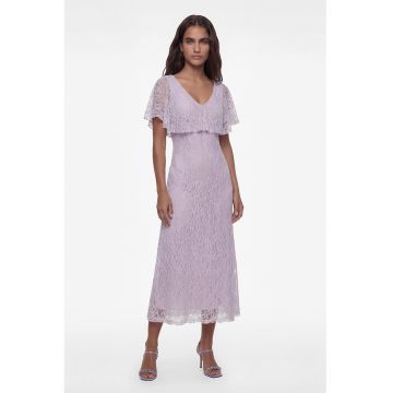 Rochie de dantela cu decolteu in V - Lila