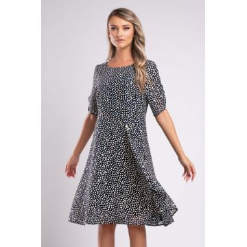 Rochie de ocazie bleumarin marime mare cu accesoriu in talie