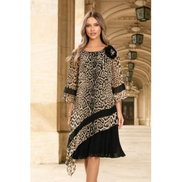 Rochie de ocazie marime mare cu flore 3D