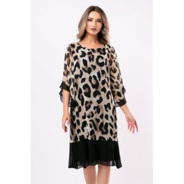 Rochie de ocazie marime mare cu imprimeu animal print