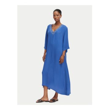 Rochie de plaja Dama -  Albastru - maneca trei sferturi - viscoza -
