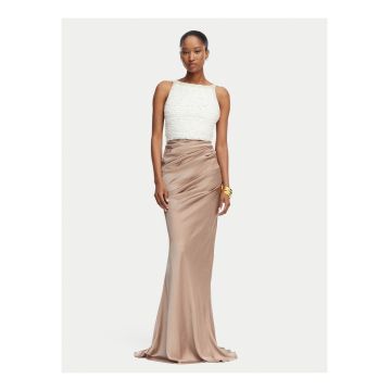 Rochie de seara -  Alb - Maro - fara maneca - poliamida|poliester
