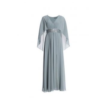 Rochie de seara -  Albastru - maneca lunga - poliester -