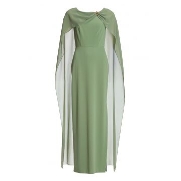 Rochie de seara dama -  leagan - fermoar - verde - poliester