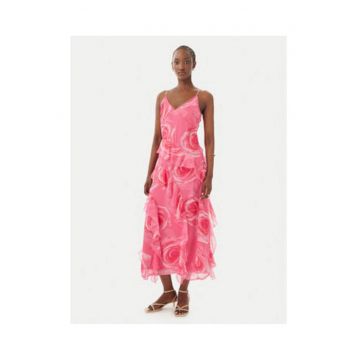 Rochie de seara -  roz - fara maneca - poliester reciclat - Roz