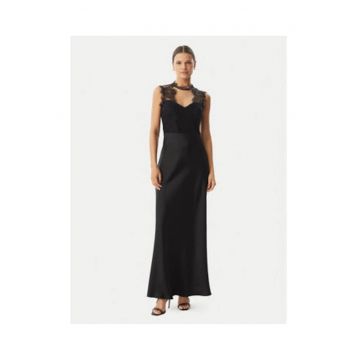 Rochie de seara -  slim fit - decolteu in forma de inima - negru - poliester