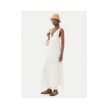 Rochie de vara -  fara maneca - alb - poliester -