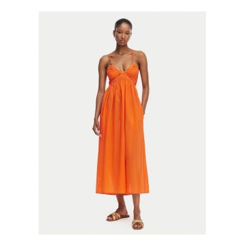 Rochie de vara -  portocalie - bumbac - casual - fara maneca -