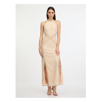 Rochie din amestec de bumbac cu strat exterior din dantela -