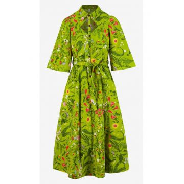 Rochie din amestec de bumbac organic cu imprimeu floral