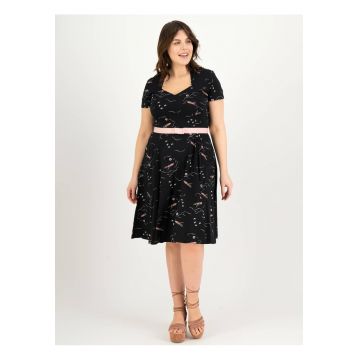Rochie din amestec de bumbac organic cu o curea in talie -