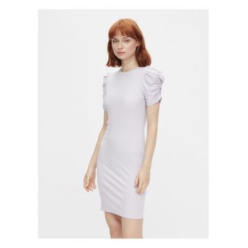 Rochie din amestec de lyocell cu maneci scurte cu insertii elastice