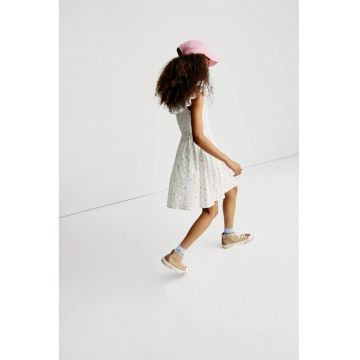 Rochie din bumbac cu imprimeu floral - Alb