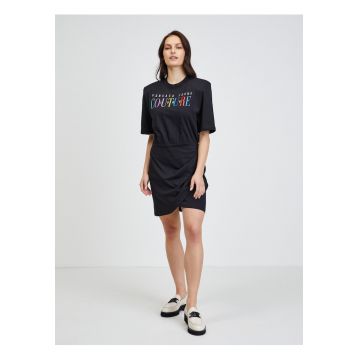 Rochie din bumbac cu imprimeu pe piept -