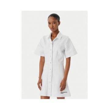 Rochie din denim Dama -  Alb - bumbac - maneca scurta