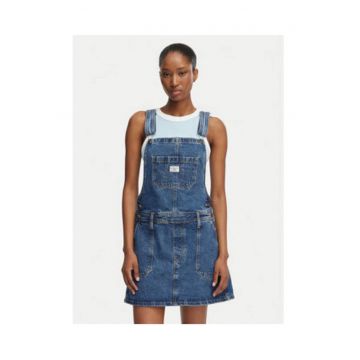 Rochie din denim Dama -  casual - albastru - bumbac - fara maneci -