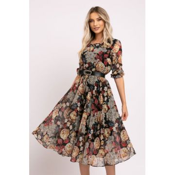 Rochie Ela din voal cu imprimeu floral