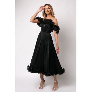 Rochie eleganta de ocazie cu volane si corset