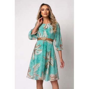 Rochie Elena cu imprimeu turcoaz marime mare