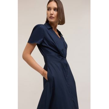 Rochie evazata cu buzunare - Albastru ultramarin