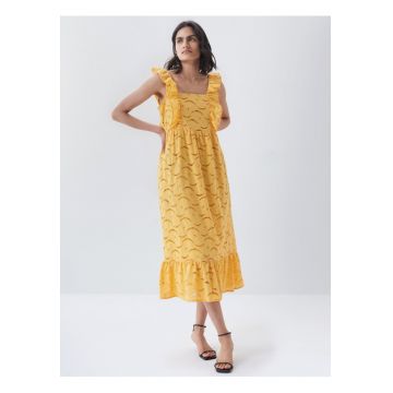 Rochie fara maneci cu volane -