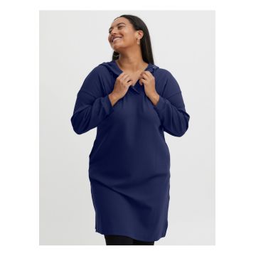 Rochie-hanorac cu gluga si model uni