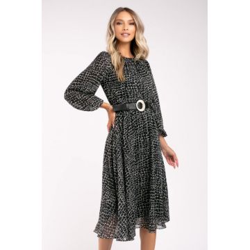 Rochie Kalina neagra cu maneci bufante