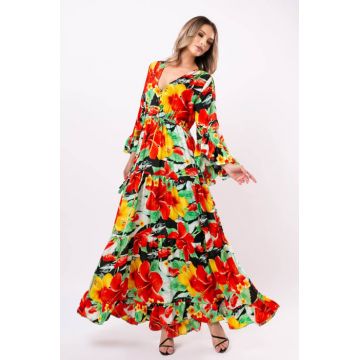 Rochie marime mare Boho style din matase