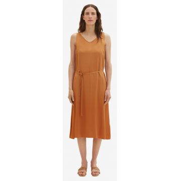 Rochie midi cu cordon in talie
