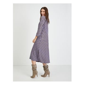 Rochie midi cu imprimeu in carouri -