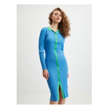 Rochie midi cu maneci lungi