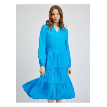 Rochie midi cu mansete elastice -