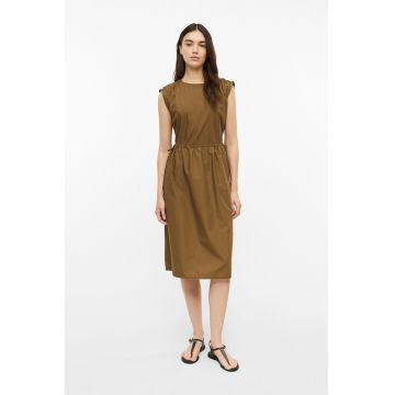 Rochie midi cu talie ajustabila - Verde masliniu