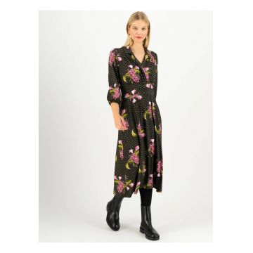 Rochie midi evazata cu imprimeu -