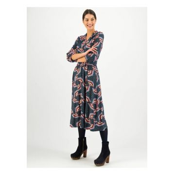 Rochie midi evazata cu imprimeu -