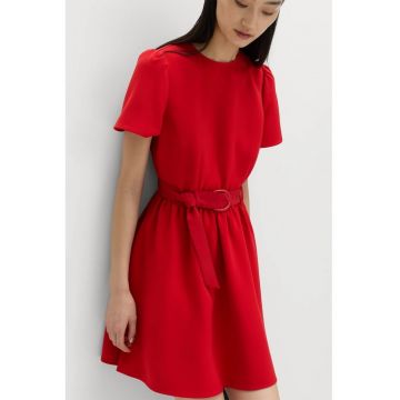 Rochie mini cu maneci scurte - Rosu vermillion